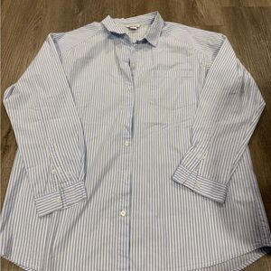 Monki Light Blue Striped Button Down Shirt